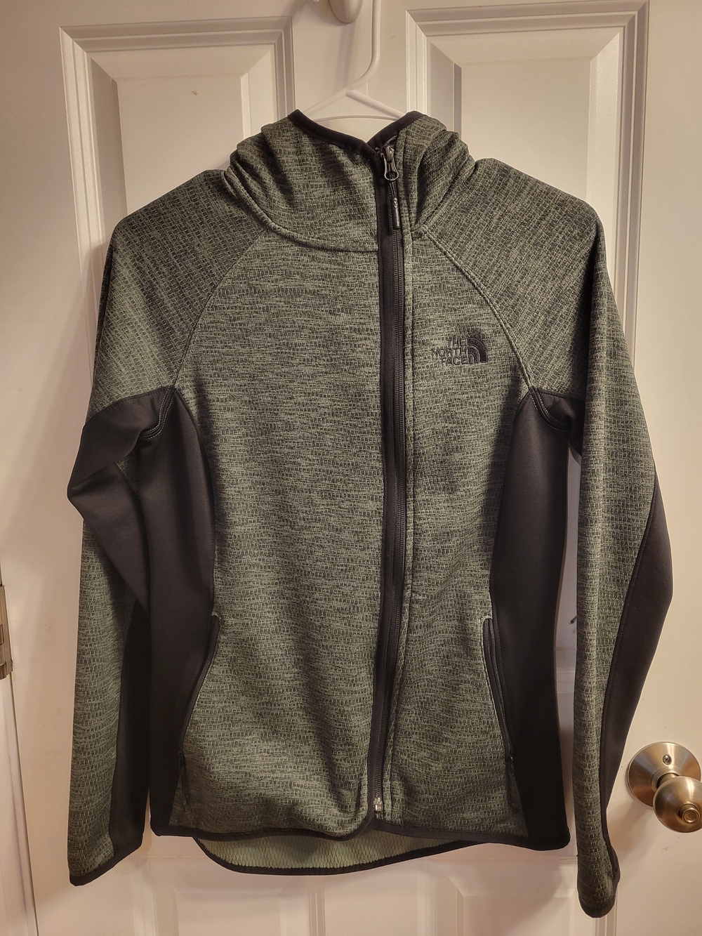 The North Face Hooded Full-Zip Jacket in Olive Green and Black